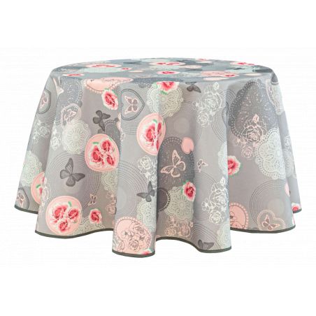 Nappe anti tache ronde "Suzy" 160 cm (4 à 6 couverts)