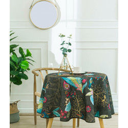 Nappe anti tache ronde "Colibri" 160 cm (4 à 6 couverts)