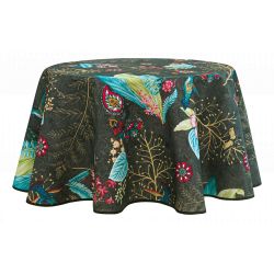 Nappe anti tache ronde "Colibri" 160 cm (4 à 6 couverts)
