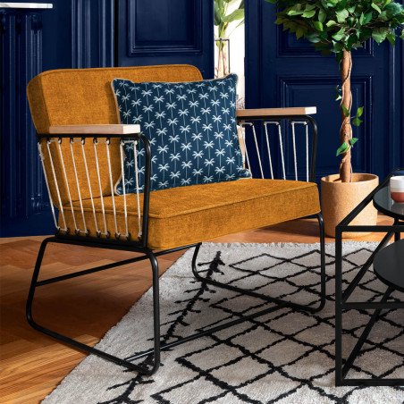 Fauteuil "Anzio" tissu chenille Atmosphera