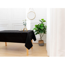 Nappe anti tache rectangulaire "Stella" Effet Métal 145 x 300 cm (8 à 12 couverts)
