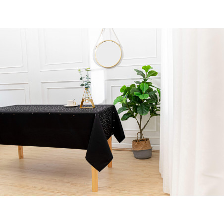 Nappe anti tache rectangulaire "Stella" Effet Métal 145 x 300 cm (8 à 12 couverts)