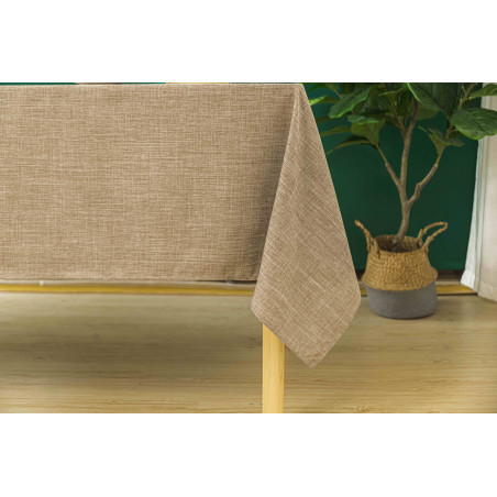 Nappe antitache unie taupe rectangulaire 145 x 240 cm