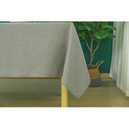 Nappe antitache unie perle rectangulaire 145 x 240 cm