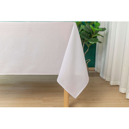 Nappe antitache unie blanche rectangulaire 145 x 240 cm