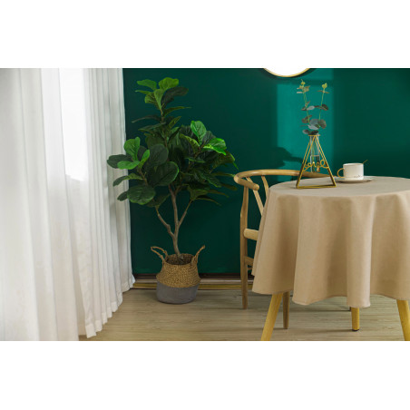 Nappe antitache unie beige ronde 160 cm