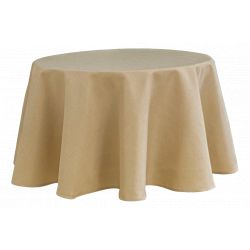 Nappe antitache unie beige ronde 160 cm