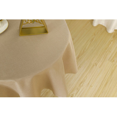 Nappe antitache unie beige ronde 160 cm