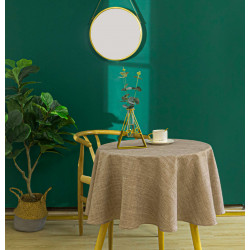 Nappe antitache unie taupe ronde 160 cm