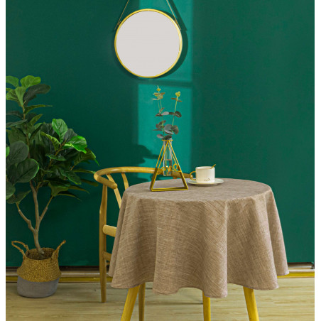 Nappe antitache unie taupe ronde 160 cm