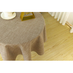 Nappe antitache unie taupe ronde 160 cm