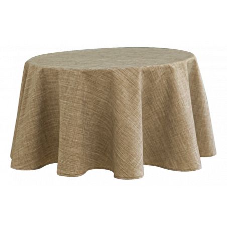 Nappe antitache unie taupe ronde 160 cm