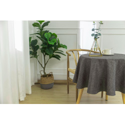 Nappe antitache unie anthracite ronde 160 cm