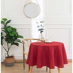 Nappe antitache unie rouge ronde 160 cm
