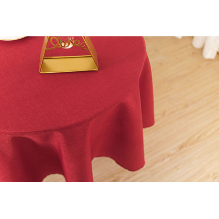 Nappe antitache unie rouge ronde 160 cm