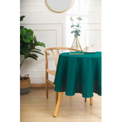 Nappe anti tache ronde bleu paon