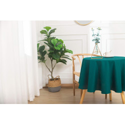 Nappe anti tache ronde bleu paon