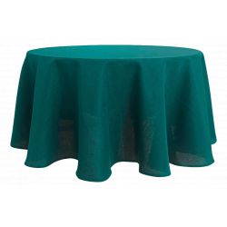 Nappe anti tache ronde bleu paon