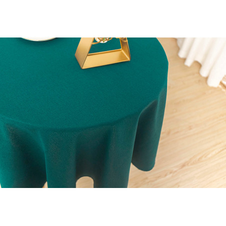 Nappe anti tache ronde bleu paon