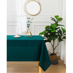 Nappe anti tache rectangulaire bleu paon