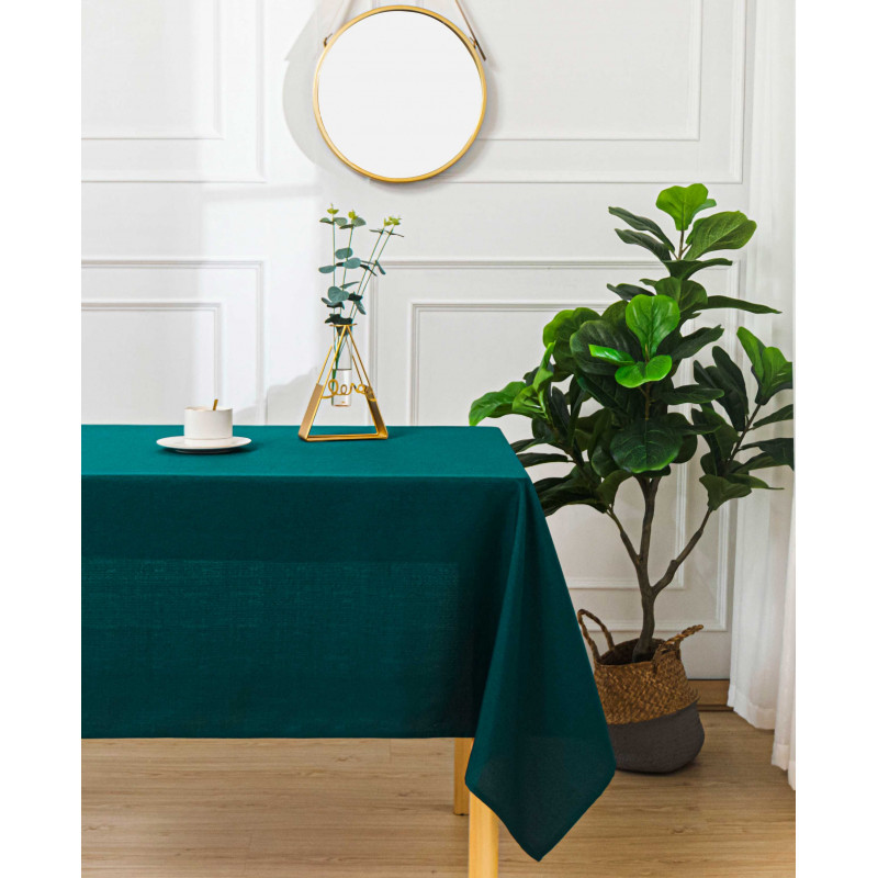 Nappe anti tache rectangulaire bleu paon
