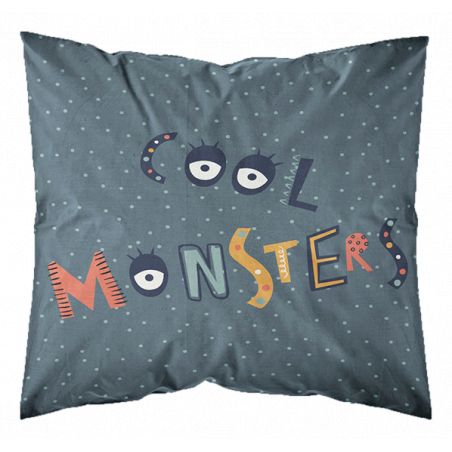 Parure de couette 140 x 200 "Monsters" Réversible 100% Coton / 57 Fils/cm²
