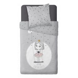 Parure de couette 140 x 200 "Little Princess" Réversible 100% Coton / 57 Fils/cm²