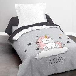 Parure de couette 140 x 200 "So cut" Réversible 100% Coton / 57 Fils/cm²