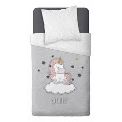 Parure de couette 140 x 200 "So cut" Réversible 100% Coton / 57 Fils/cm²