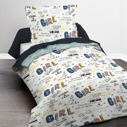 Parure de couette 140 x 200 "Girly" Microfibre