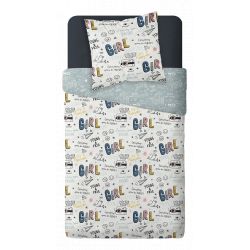 Parure de couette 140 x 200 "Girly" Microfibre