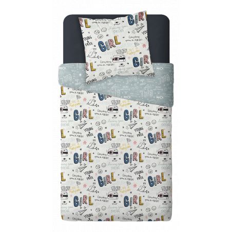 Parure de couette 140 x 200 "Girly" Microfibre