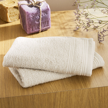Lot de 2 serviettes invité éponge "Spa" 30 x 50 cm / 400 gr/m²