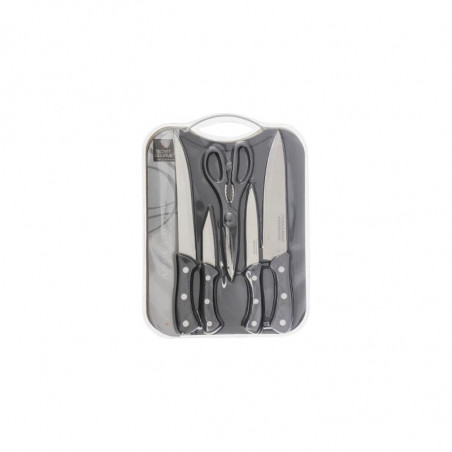 Ensemble de 4 couteaux + 1 ciseau + 1 planche à découper Secret de Gourmet