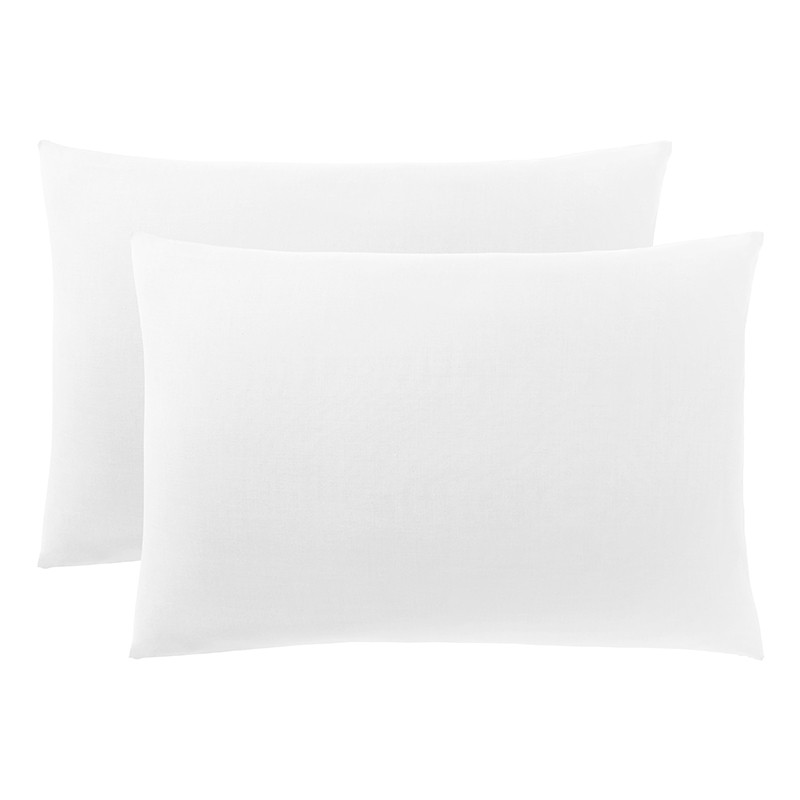 Lot de 2 taies d'oreiller Blanc 50 x 70 cm / 100% Coton / 57 fils/cm²