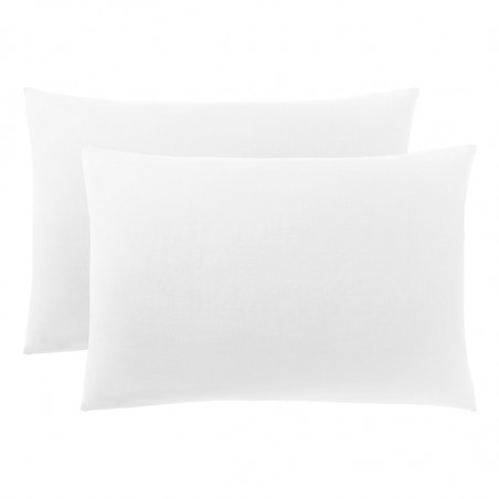 Lot de 2 taies d'oreiller Blanc 50 x 70 cm / 100% Coton / 57 fils/cm²