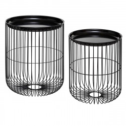 Lot de 2 tables café métal filaire "Nolan" Atmosphera