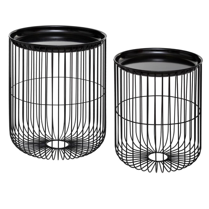 Lot de 2 tables café métal filaire "Nolan" Atmosphera