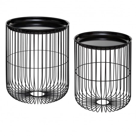 Lot de 2 tables café métal filaire "Nolan" Atmosphera