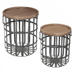Lot de 2 tables café lattes de métal "Facto" Atmosphera