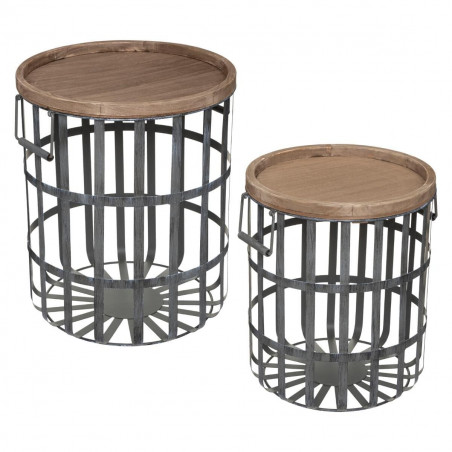 Lot de 2 tables café lattes de métal "Facto" Atmosphera