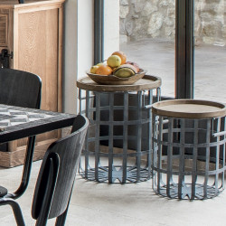 Lot de 2 tables café lattes de métal "Facto" Atmosphera