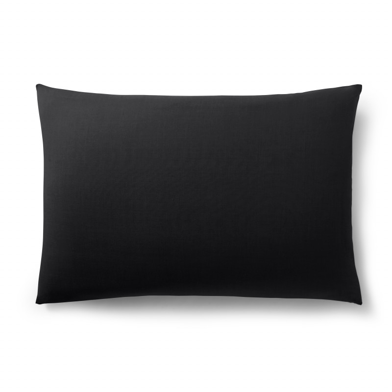 Taie d'oreiller Noir 50 x 70 cm / 100% Coton / 57 fils/cm²