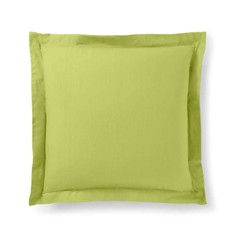 Taie d'oreiller Anis 63 x 63 cm volant plat piqué  / 100% Coton / 57 fils/cm²