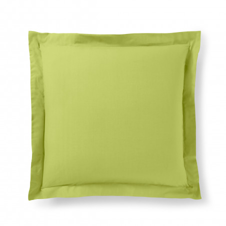 Taie d'oreiller Anis 63 x 63 cm volant plat piqué  / 100% Coton / 57 fils/cm²