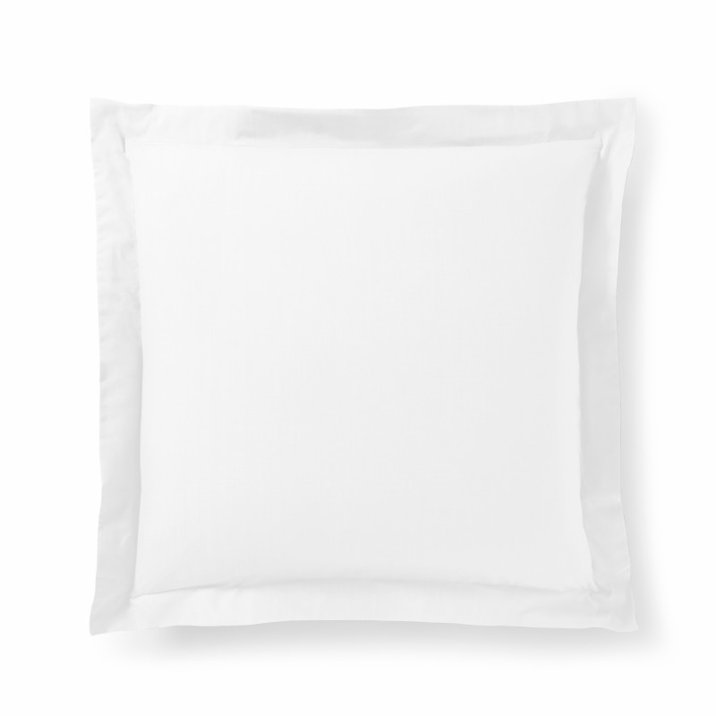 Taie d'oreiller Blanc 63 x 63 cm volant plat piqué  / 100% Coton / 57 fils/cm²