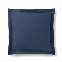 Taie d'oreiller Bleu marine 63 x 63 cm volant plat piqué  / 100% Coton / 57 fils/cm²