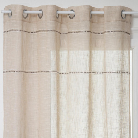Voilage tissé lignes horizontales "Indi" 140 x 240 cm Atmosphera