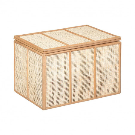 Lot de 3 malles de rangement "Bois & Cannage" en rotin Atmosphera