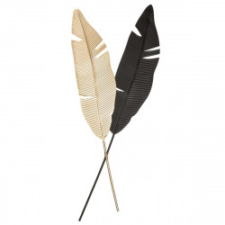 Déco murale métal "Claire" Noir & Doré 46 x 112 cm Atmosphera